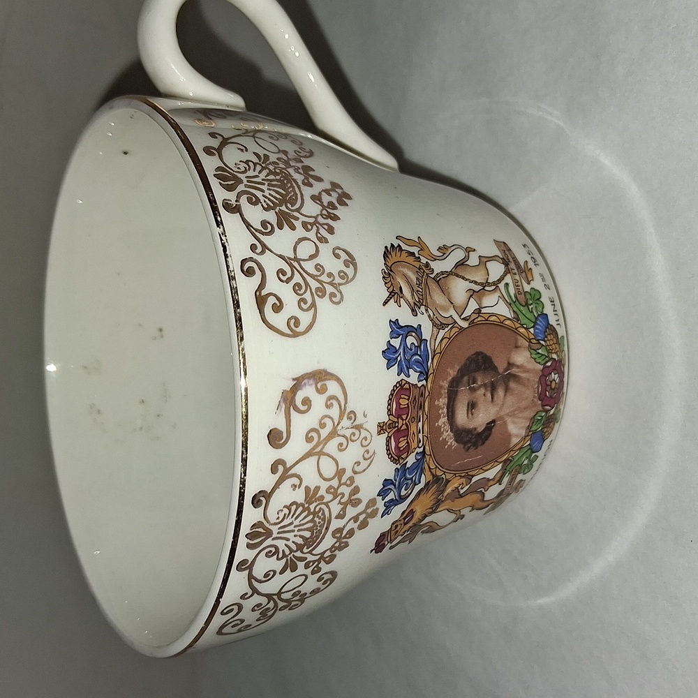 Queen Elizabeth Coronation Tea Cup Mug Collectible Coronation Queen Elizabeth